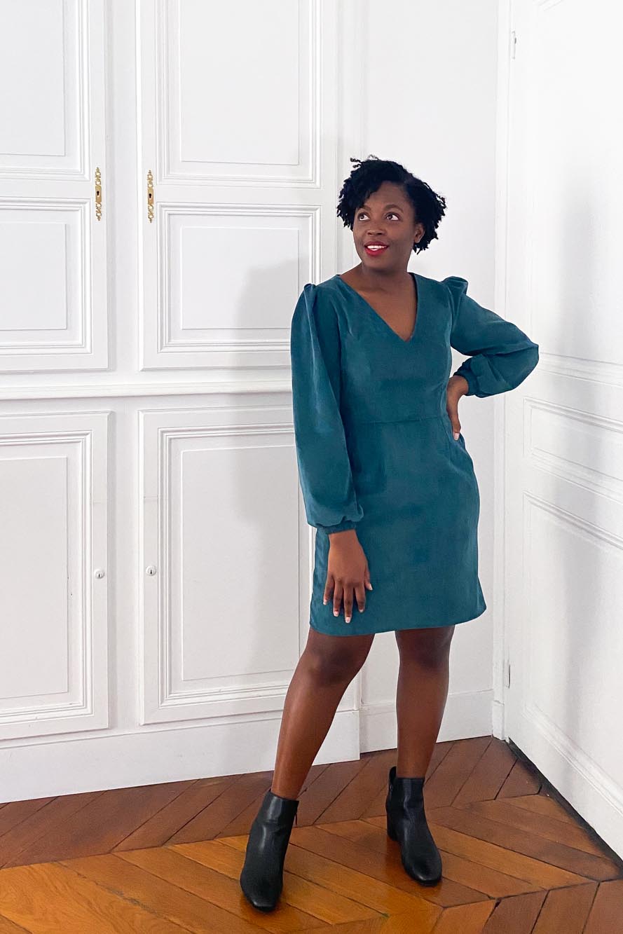 Robe à Manches Longues en Velours