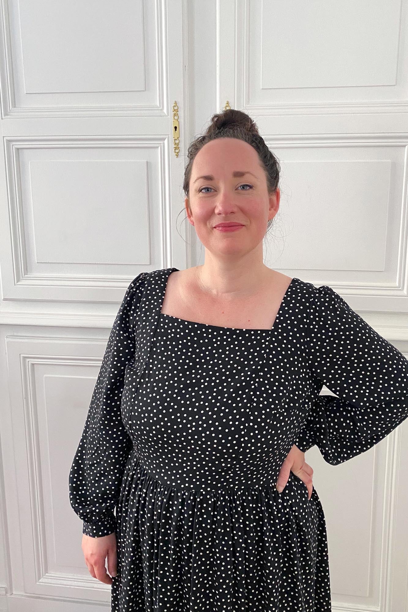 Robe Longue à Encolure Carrée