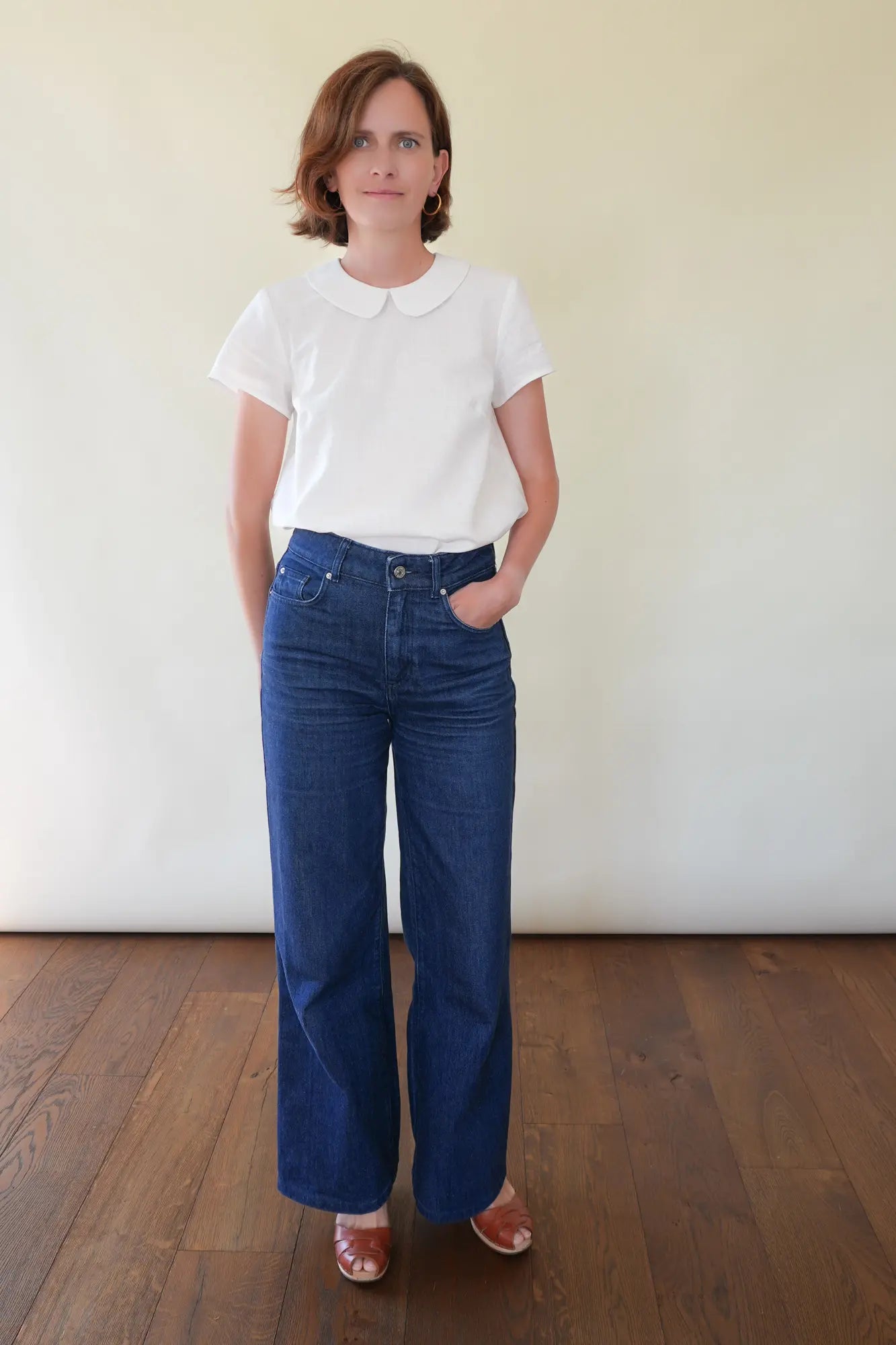 Patron Blouse en Lin à Col Claudine pour Femme, du 34 au 56, 100% personnalisable