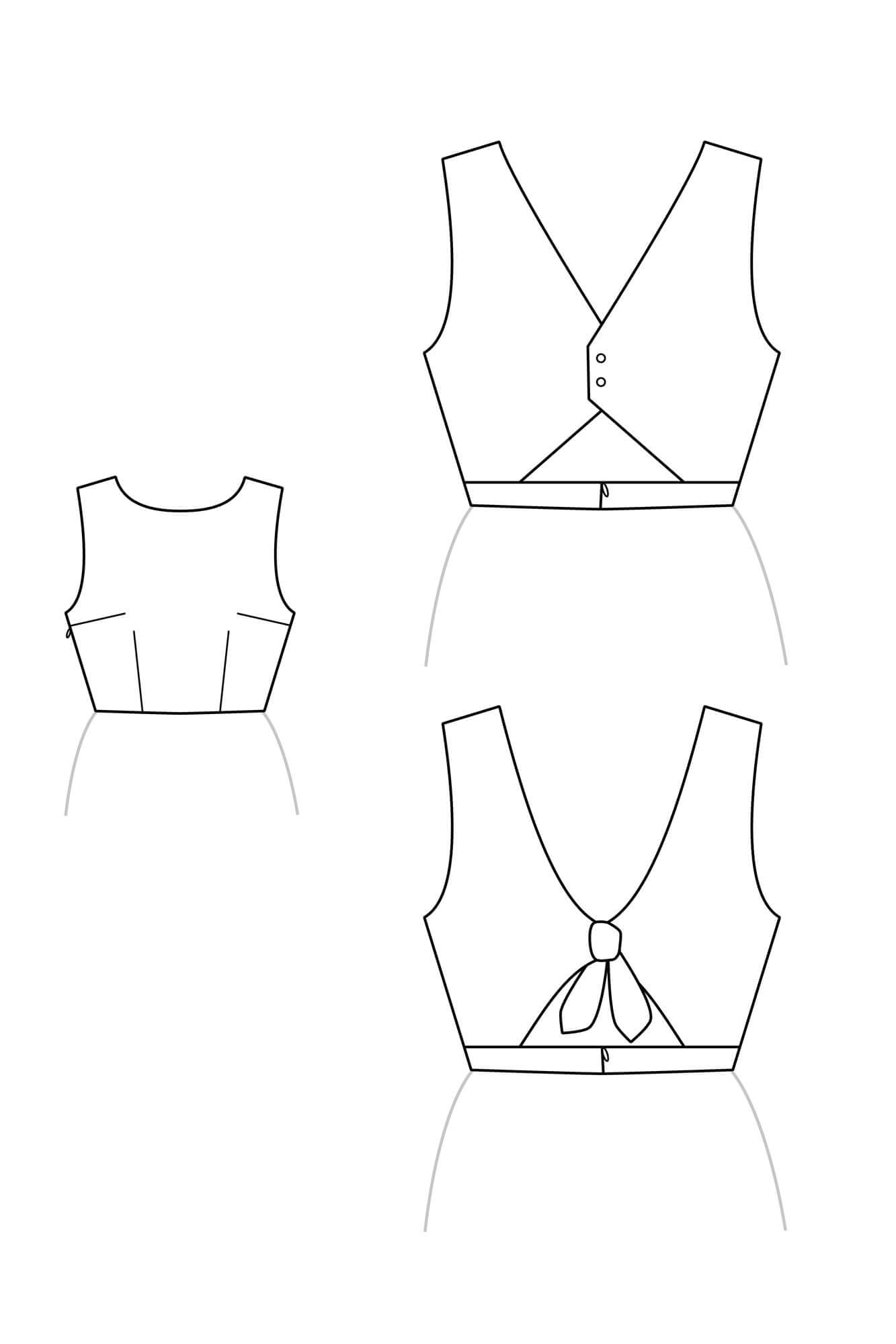 Butterfly Open-Back Dress, PDF Sewing Pattern