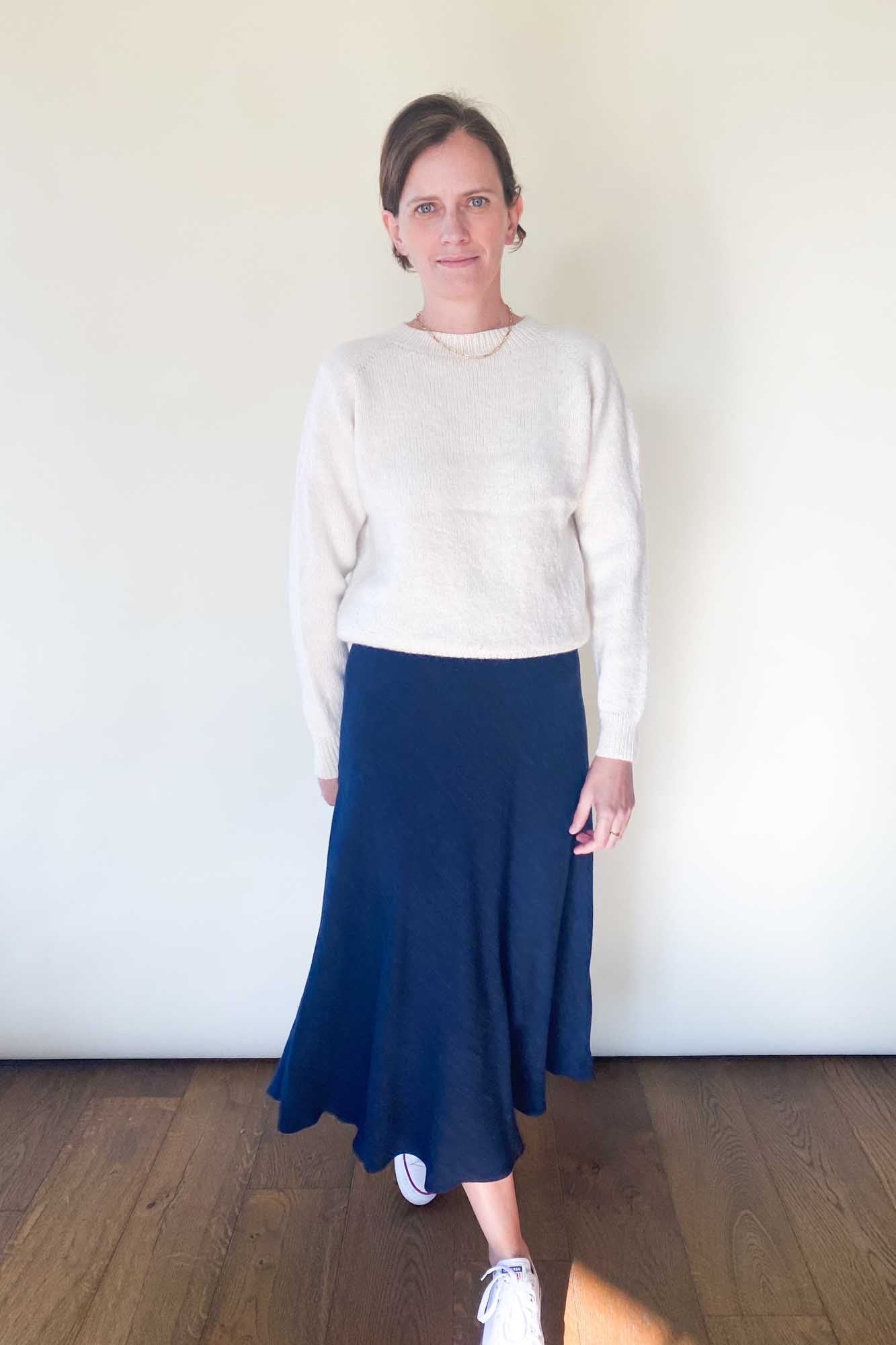 Jupe dans le Biais en Lin Viscose