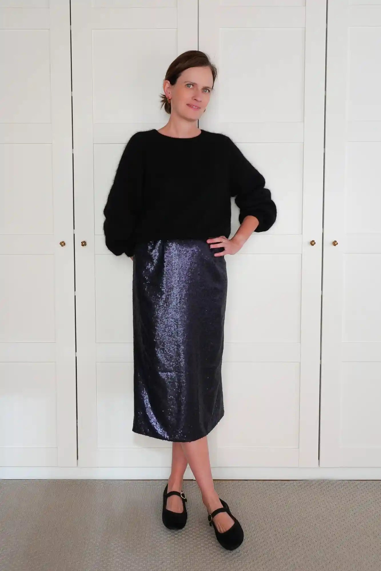 Patron de Couture Jupe Droite Midi en Sequins Personnalisable