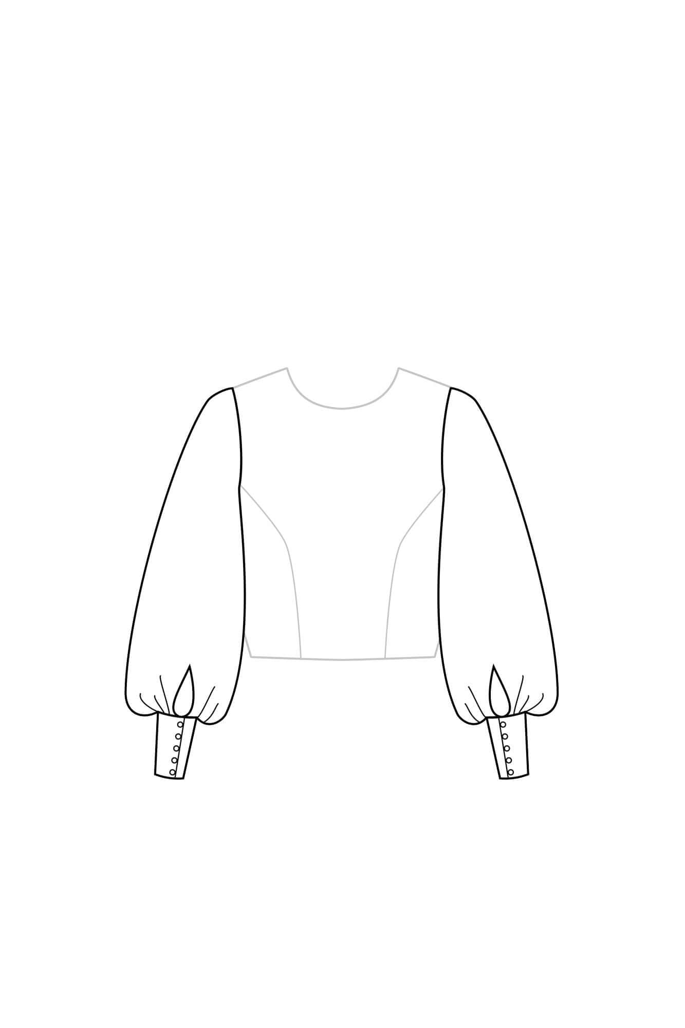 Patron de Couture Manches Bishop à Personnaliser. PDF A4/US letter/A0 du 34 au 56.
