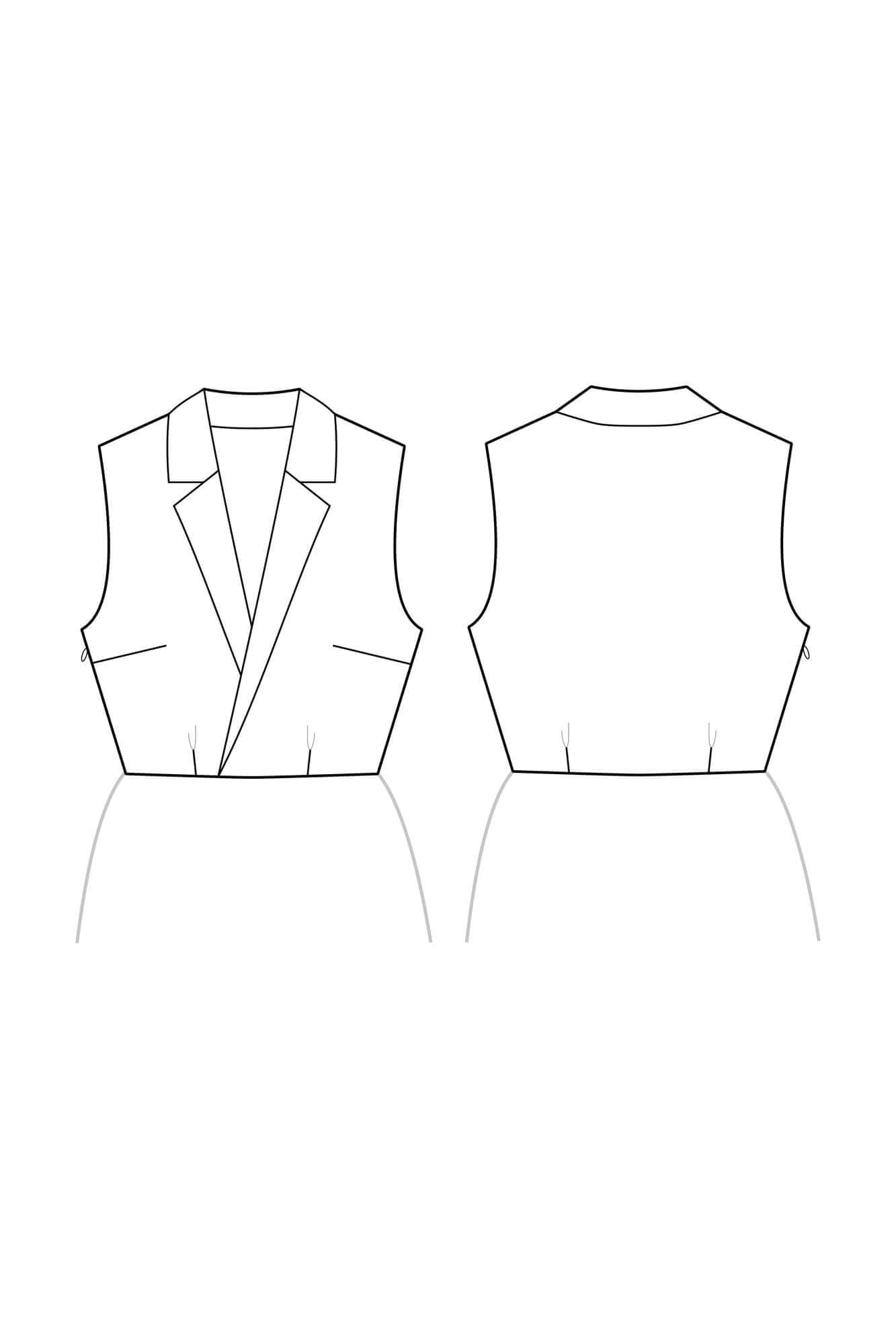 Patron de Couture Col Tailleur à Personnaliser au format PDF du 34 au 56 par Atelier Charlotte Auzou
