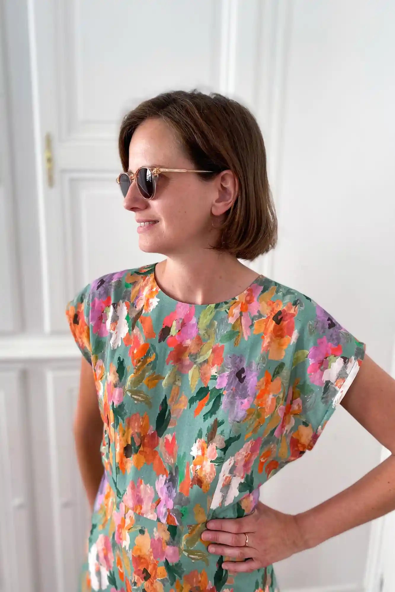 Coudre une robe avec des manches Chauve-Souris grâce aux patrons de couture personnalisés par Atelier Charlotte Auzou