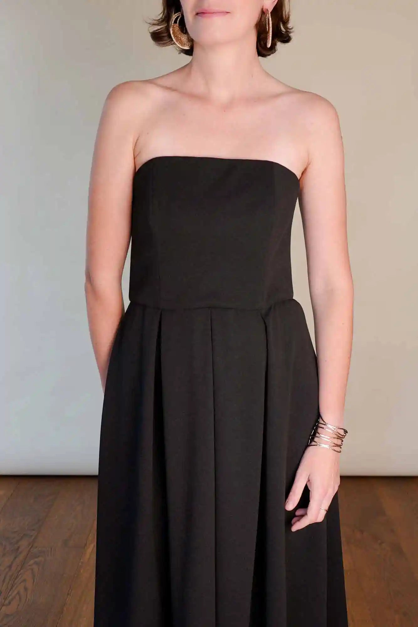 Patron de Couture Robe Bustier Noire Midi, personnalisable, du 34 au 56, PDF ou Papier, par Atelier Charlotte Auzou