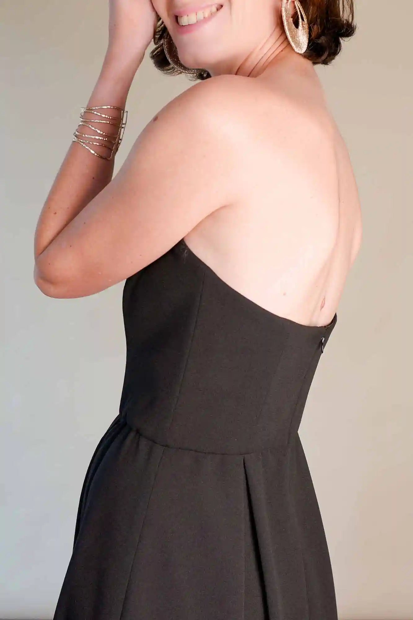 Patron de Couture Robe Bustier Noire Midi, personnalisable, du 34 au 56, PDF ou Papier, par Atelier Charlotte Auzou