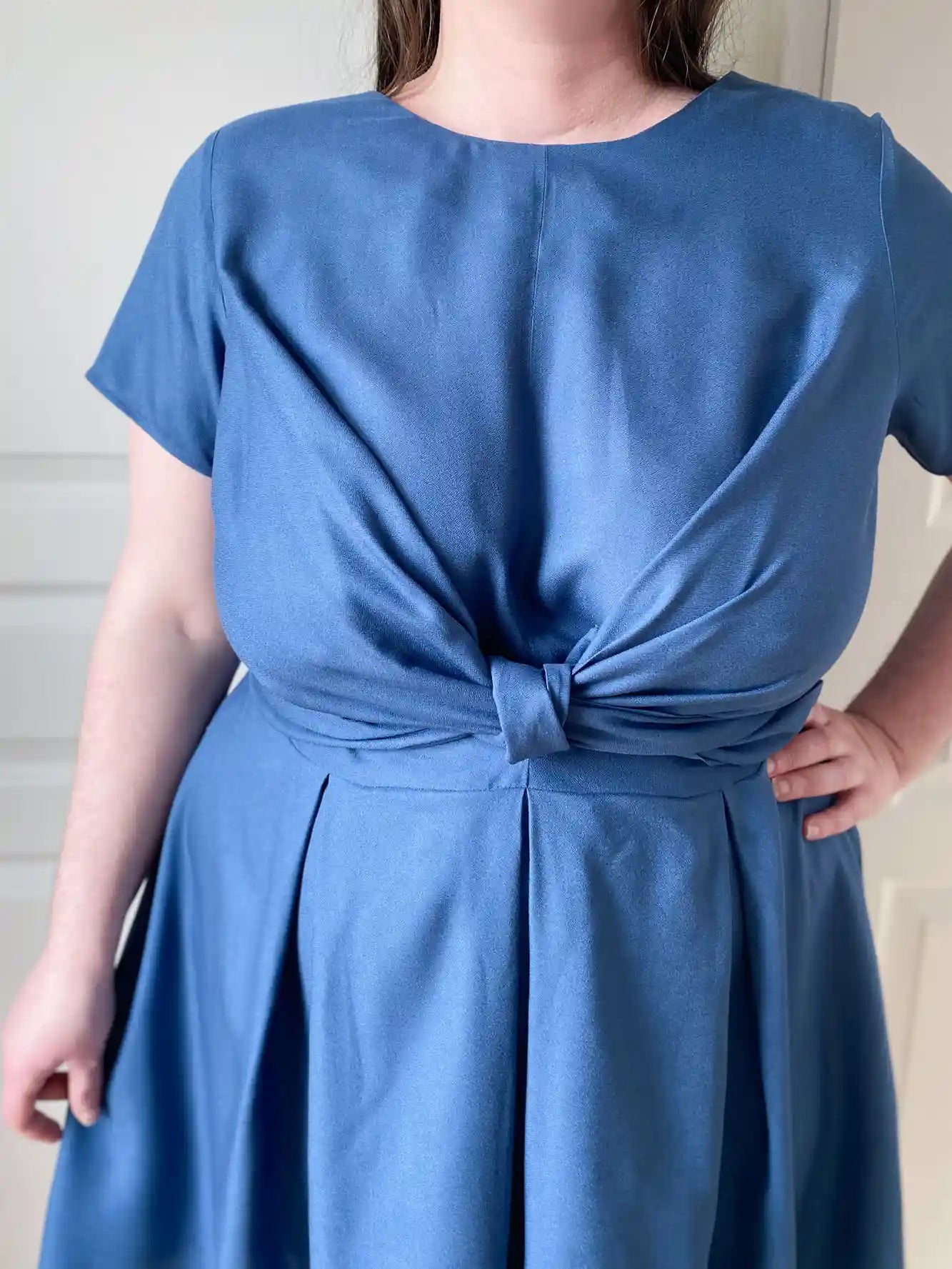 Robe Drapée Bleu Cobalt