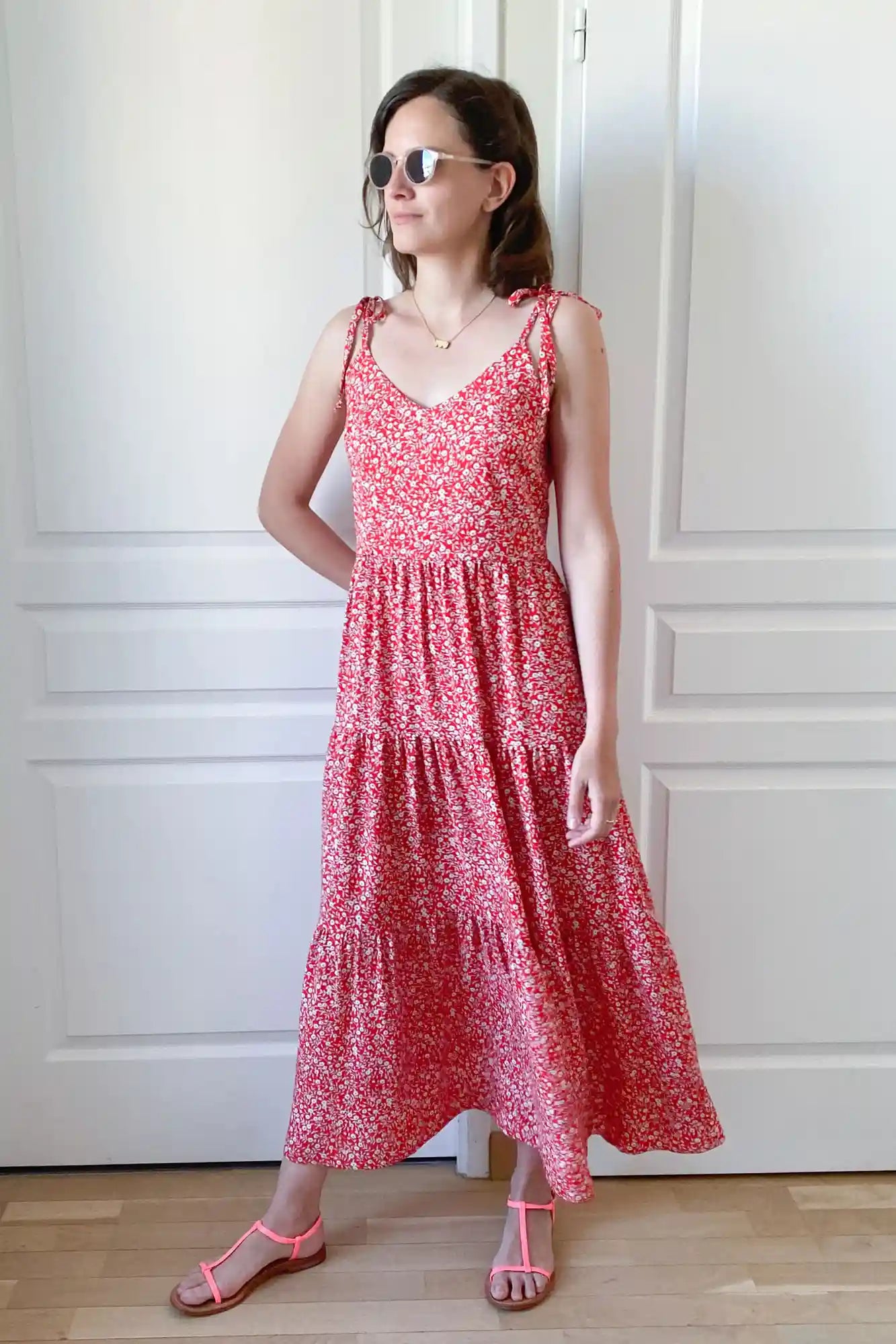 Patron De Robe Longue Bohème Jupe à Étages À Télécharger Et À Personnaliser, du 34 au 56, 2 longueurs et 3 statures incluses, par Atelier Charlotte Auzou