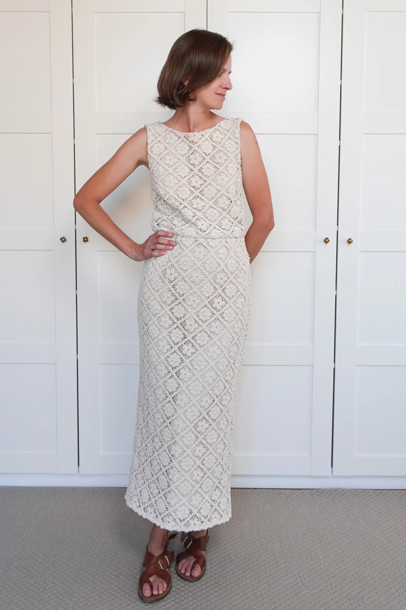 Patron de Couture Robe Longue pour Femme en Crochet Guipure, 100% personnalisable, du 34 au 56, par Atelier Charlotte Auzou