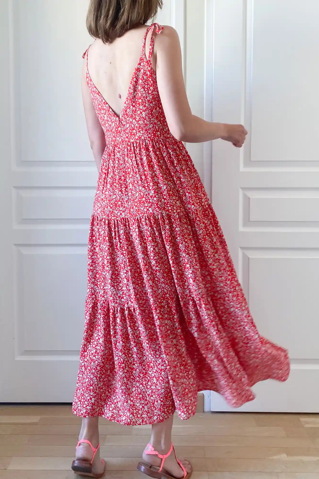 Patron De Robe Longue Bohème Jupe à Étages À Télécharger Et À Personnaliser, du 34 au 56, 2 longueurs et 3 statures incluses, par Atelier Charlotte Auzou