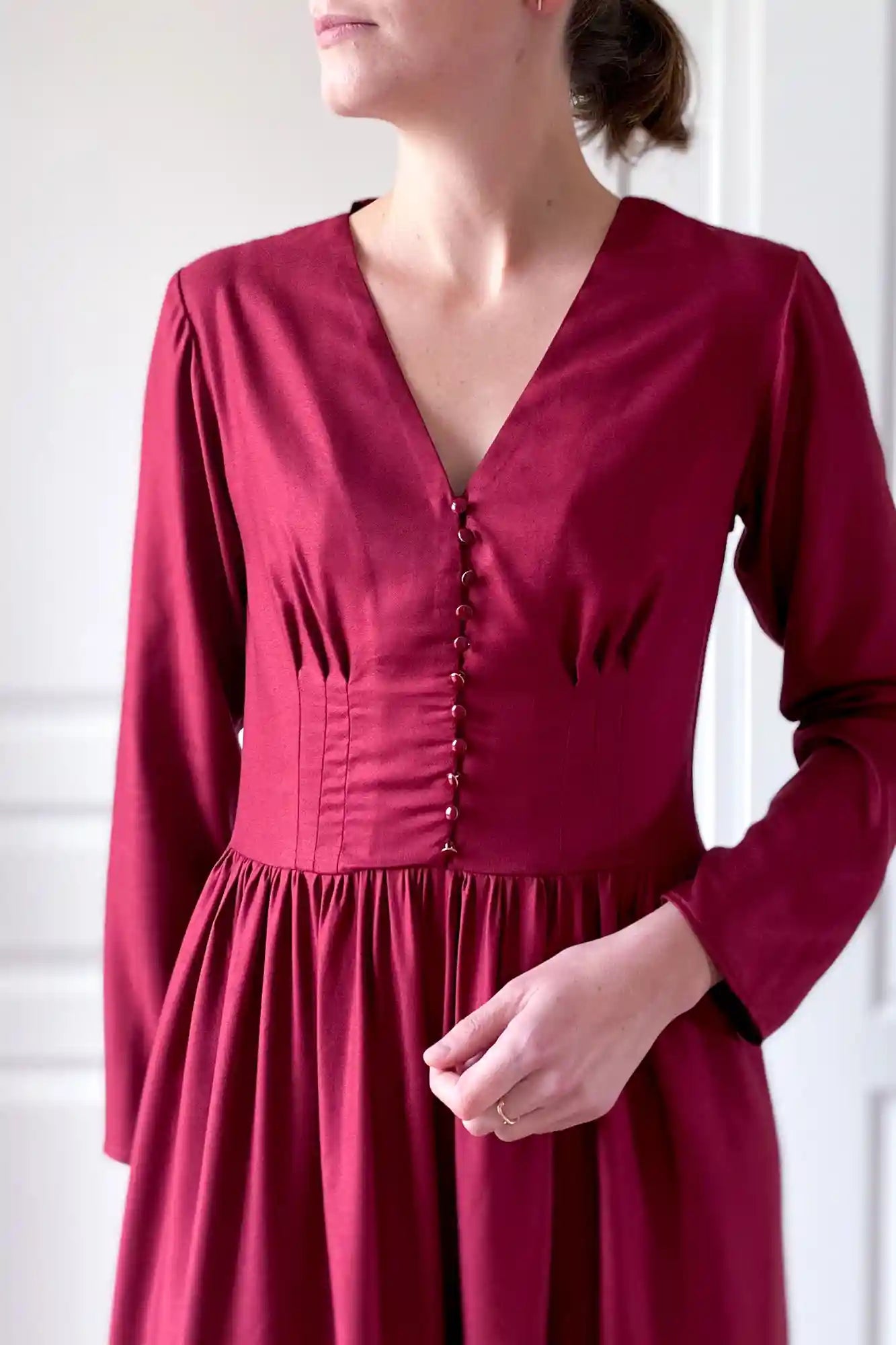 Patron De Couture Robe Boutonnage Rétro À Personnaliser, PDF A4 et A0 ou Pochette, du 34 au 56, par Atelier Charlotte Auzou