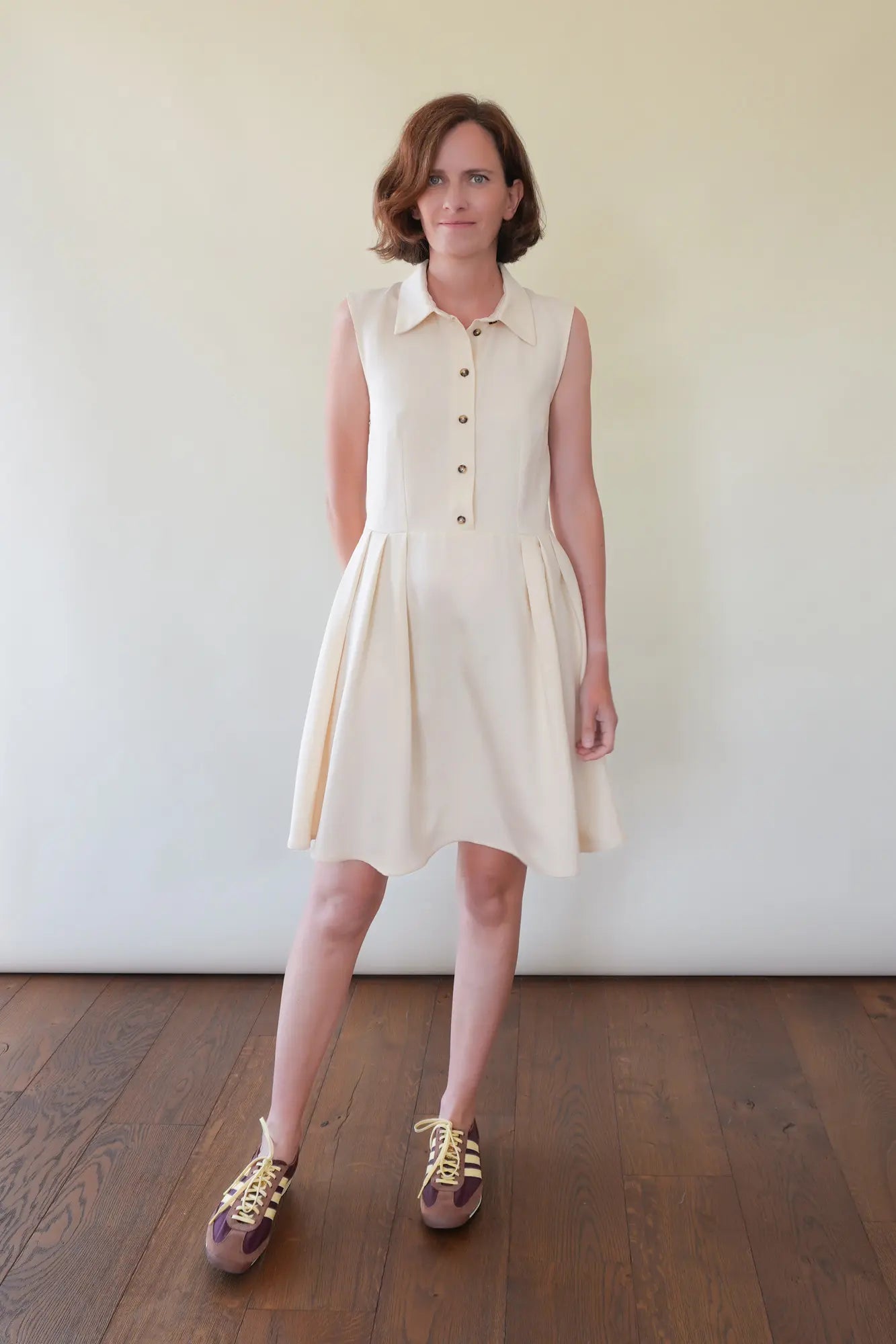 Patron de Robe Chemise Courte en Tencel sans Manches et avec Col, du 34 au 56, Papier ou PDF