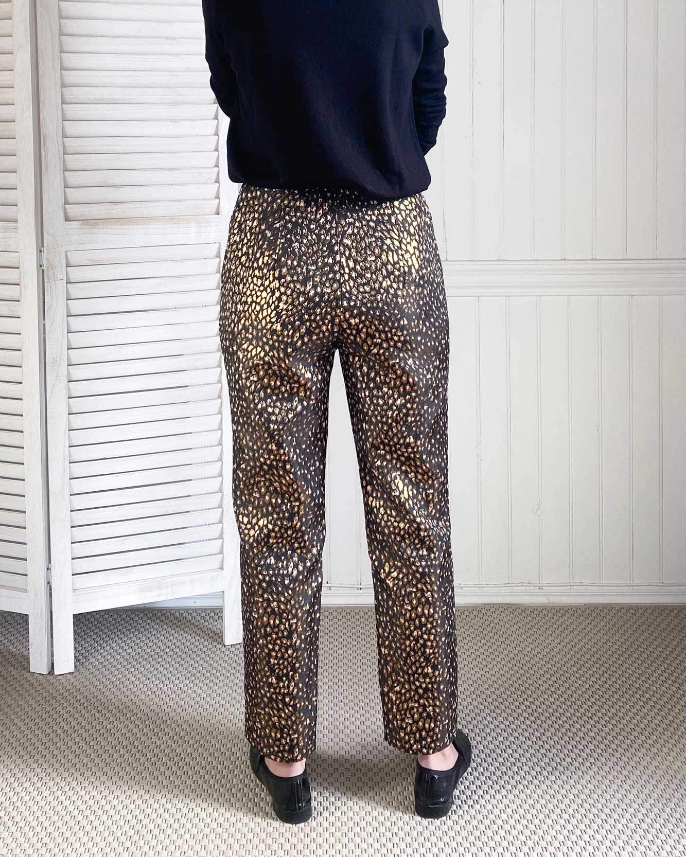 Pantalon en jacquard léopard