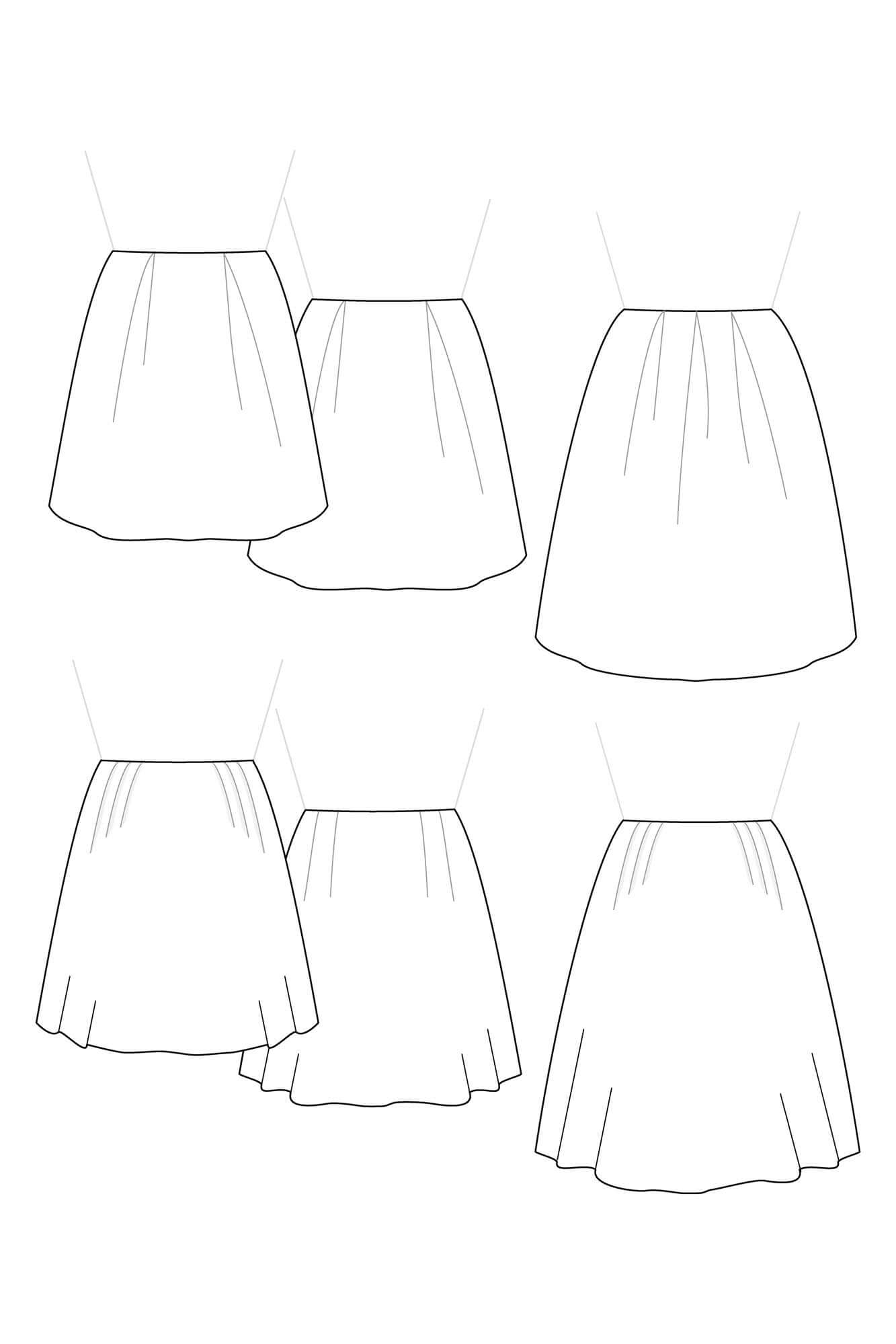 Patron De Couture Jupe À Plis Plats et Plis Creux PDF