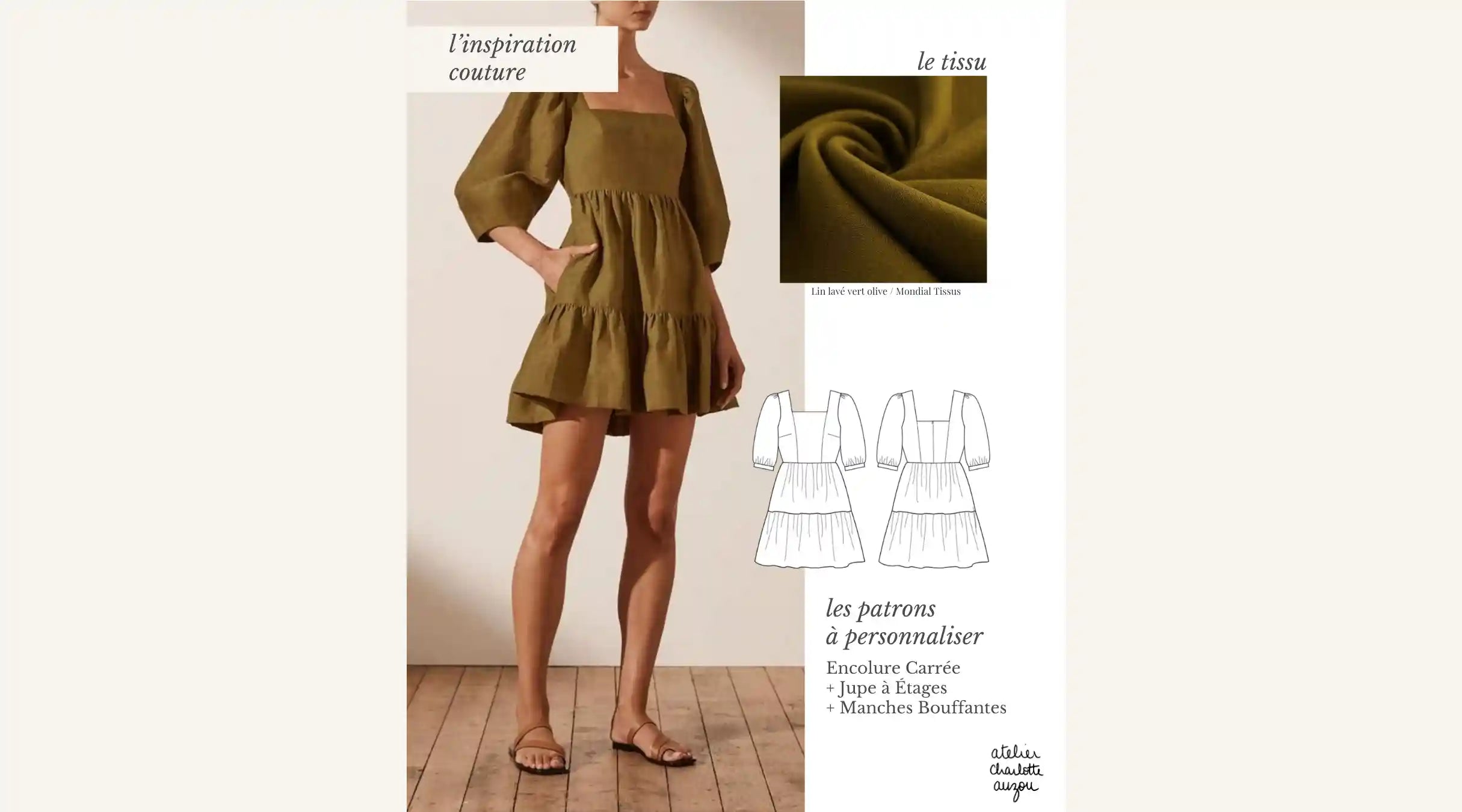 Inspiration Couture Patron Encolure Carrée à Personnaliser sur le Blog de Charlotte Auzou