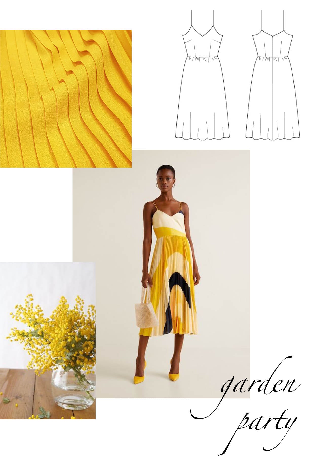 inspiration patron couture robe midi plissé jaune stragier charlotte auzou
