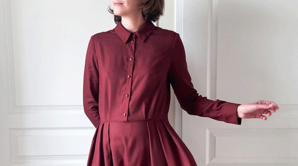 robe chemise automne hiver bordeaux patrons couture pdf