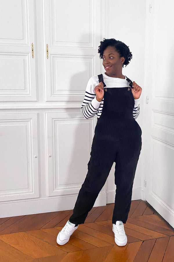 Patron de couture de salopette pantalon en jean pour femme, à personnaliser par Atelier Charlotte Auzou