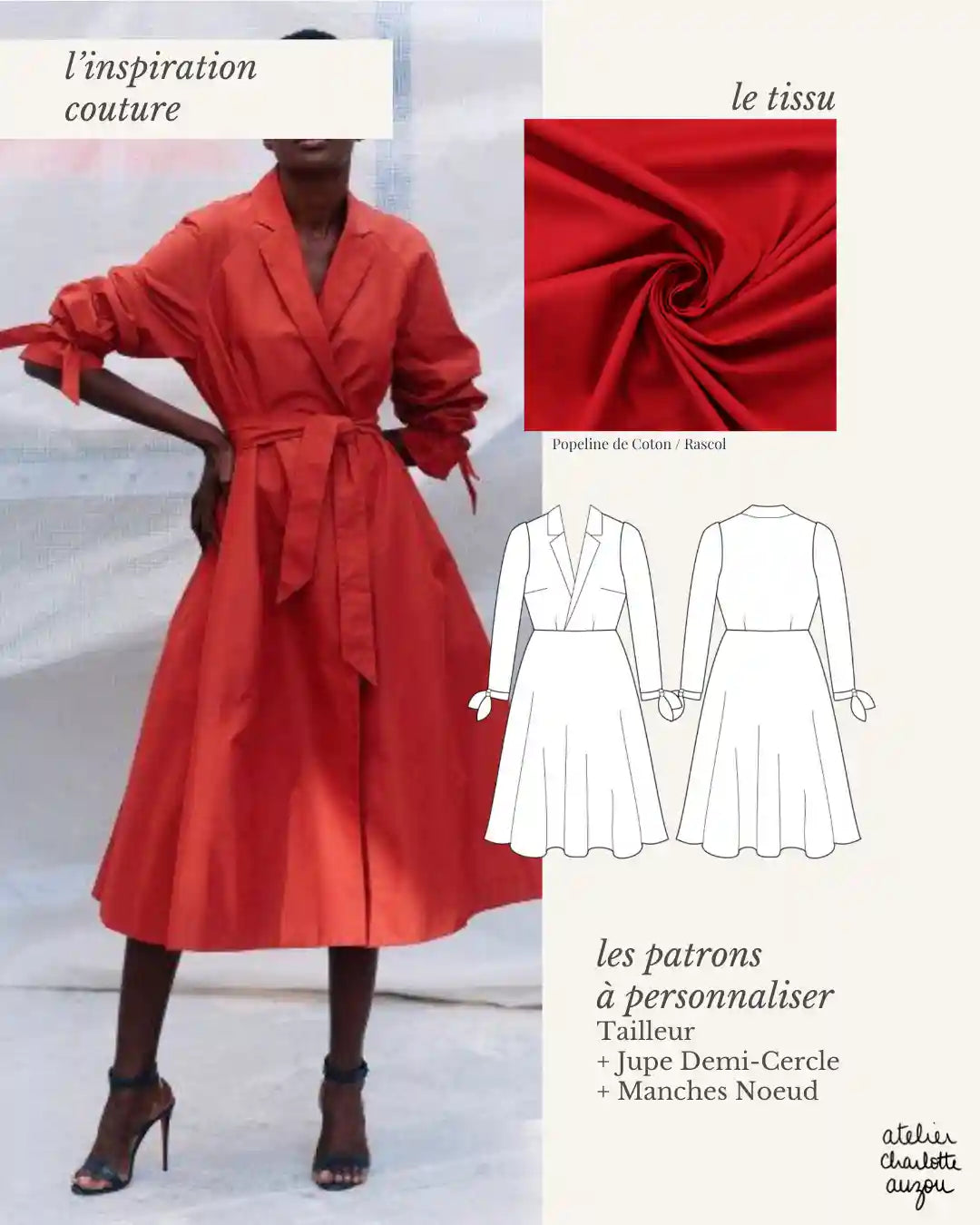 Idée Couture pour le Patron Personnalisable Col Tailleur par Atelier Charlotte Auzou