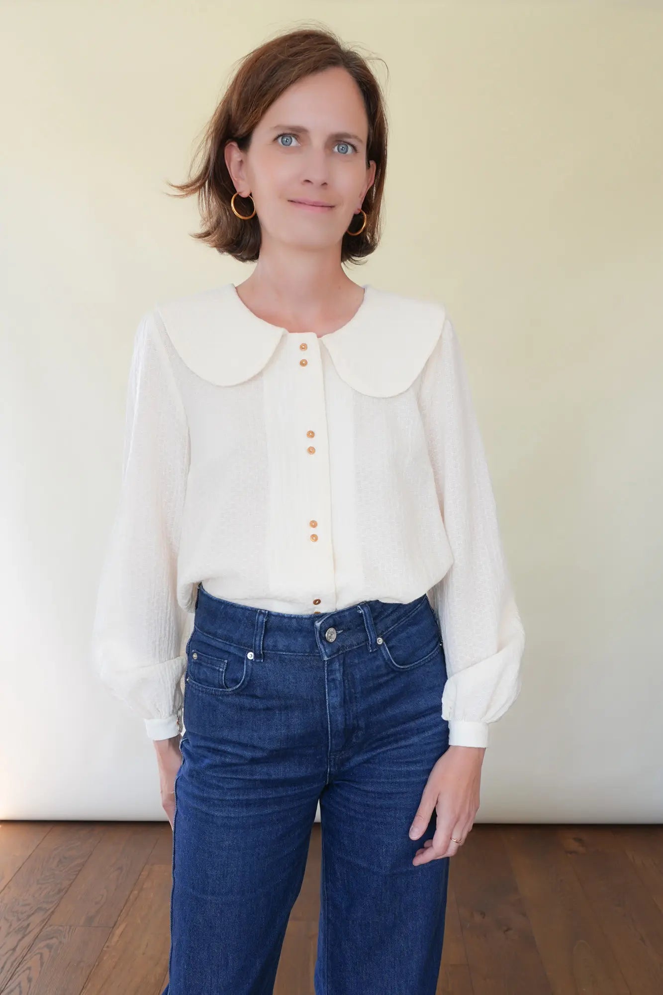 Patron de Blouse Boutonnée avec Grand Col en Gaze de Coton, du 34 au 56, 2 types de poitrine et 3 statures incluses