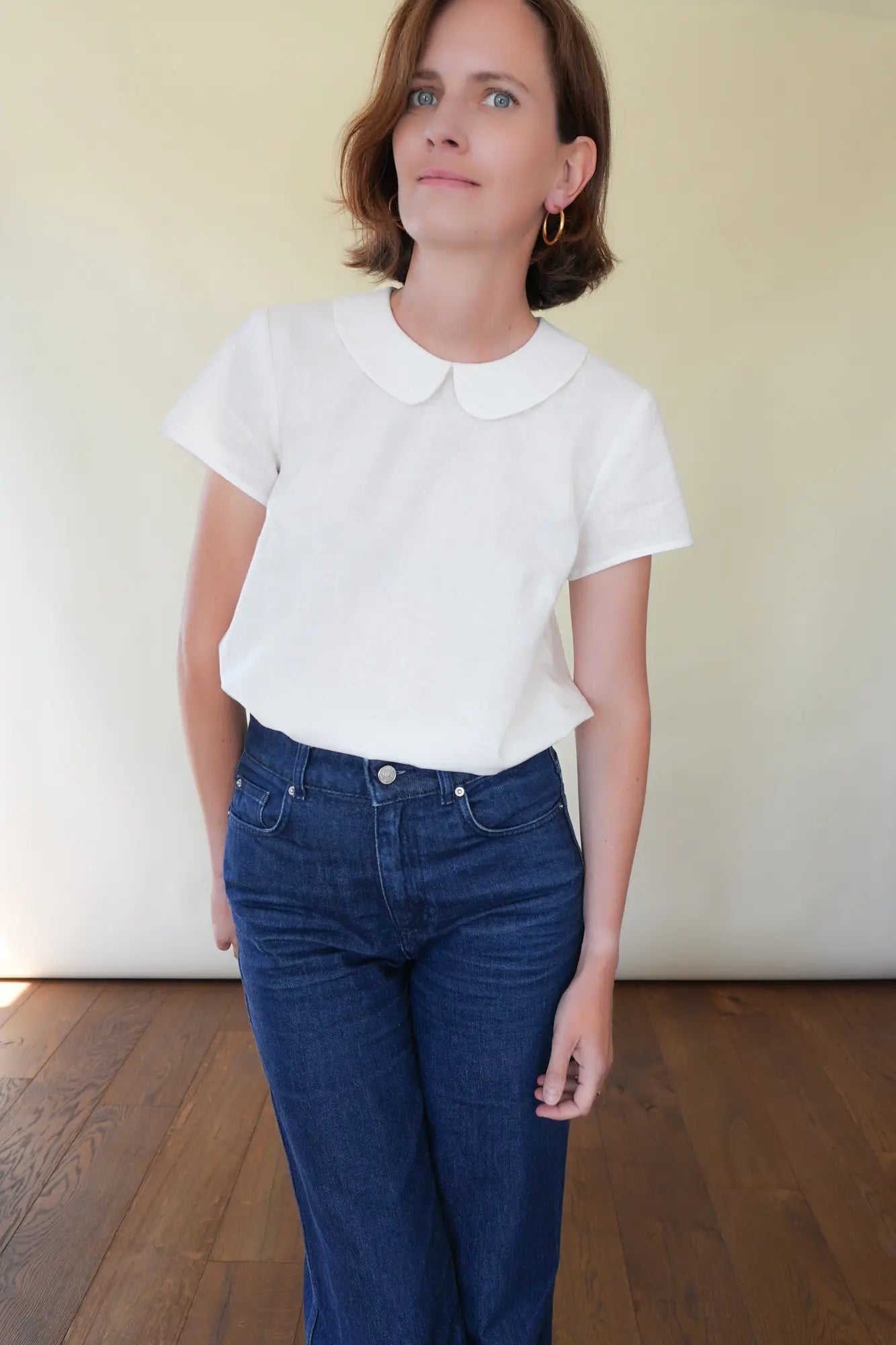 Patron Blouse en Lin à Col Claudine pour Femme, du 34 au 56, 100% personnalisable