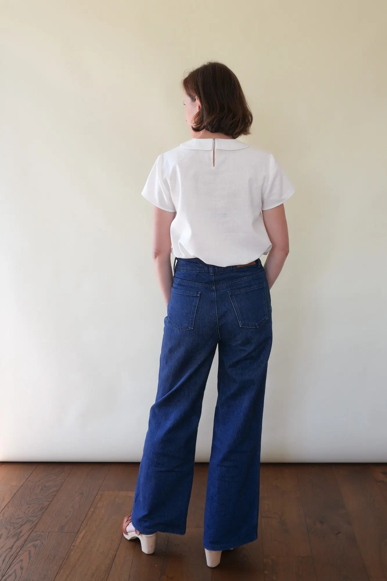 Patron Blouse en Lin à Col Claudine pour Femme, du 34 au 56, 100% personnalisable