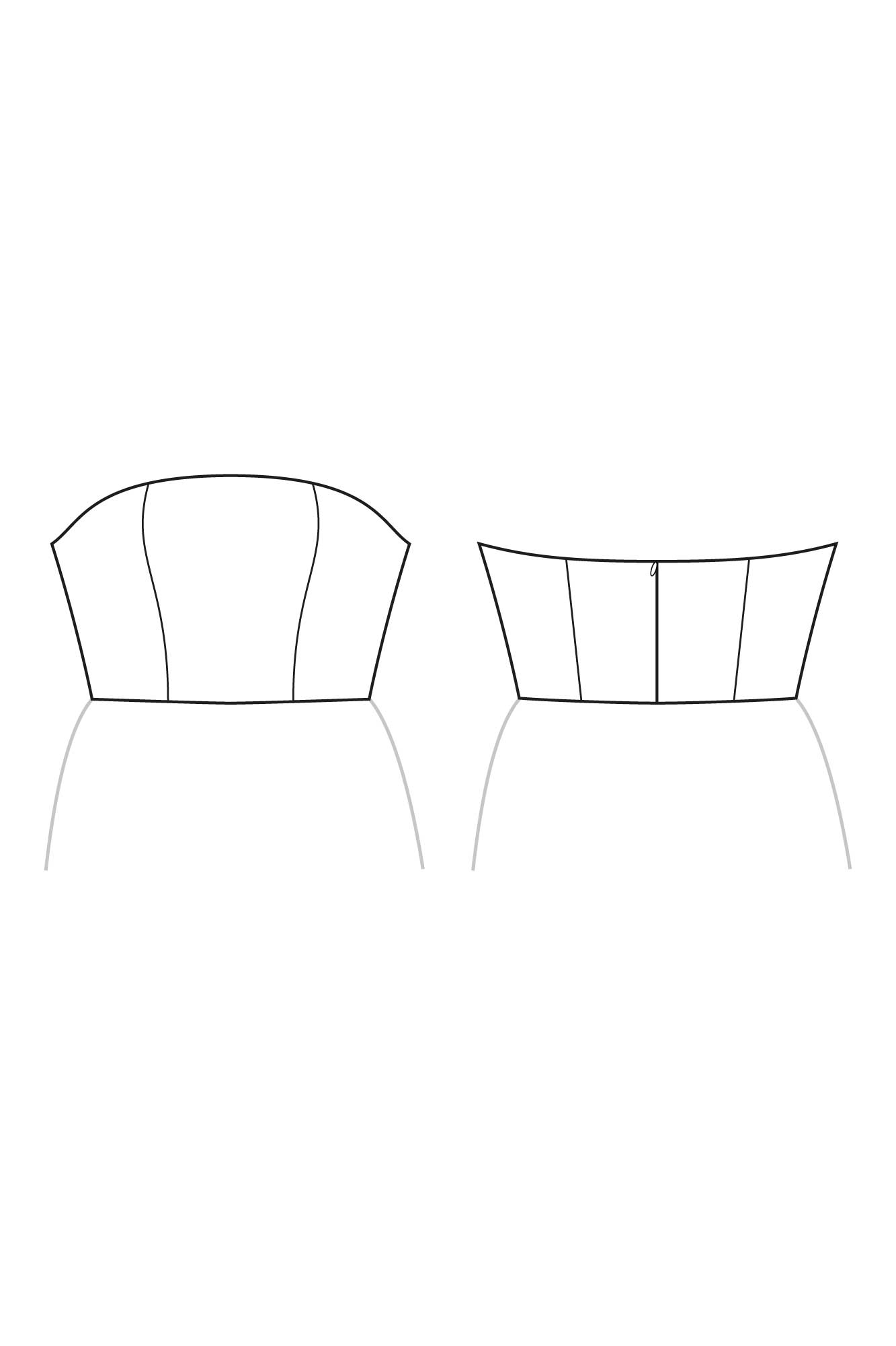 Patron de Couture Personnalisable Bustier à Baleines, du 34 au 56, PDF et Papier, Sur-Mesure, par Atelier Charlotte Auzou