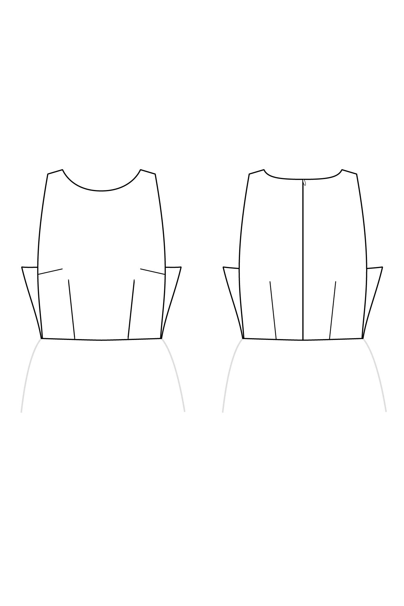 Patron de Couture à Découpes Graphiques sur les Côtés pour jouer avec la Transparence, du 34 au 56, 100% personnalisable, Papier ou PDF