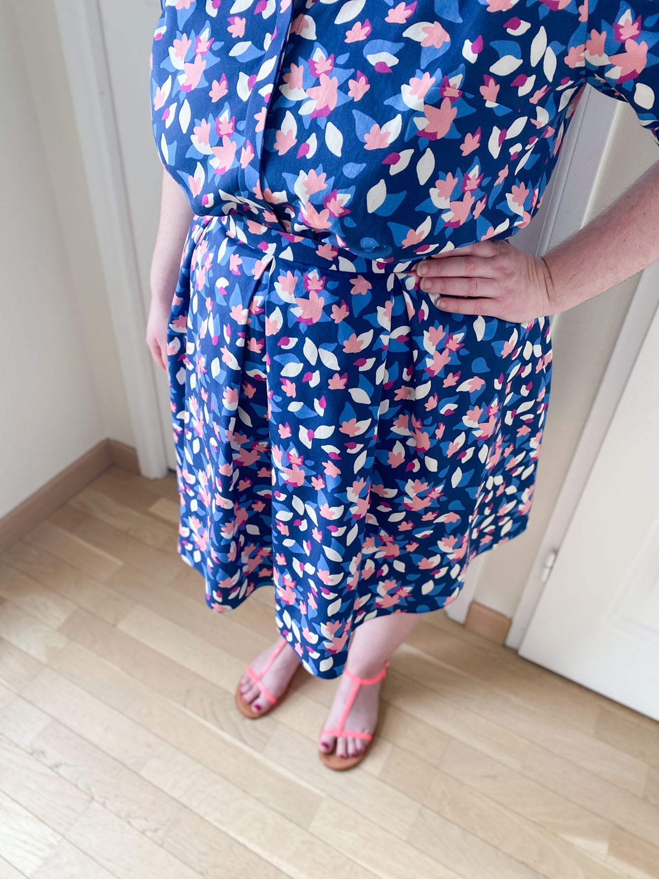 Floral Shirt Dress with Puff Sleeves