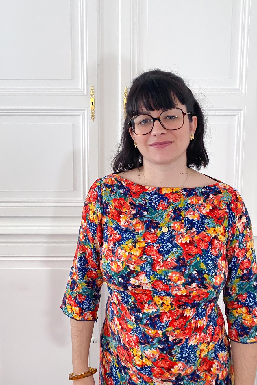 Robe Longue à Manches 3/4 et Encolure Bateau