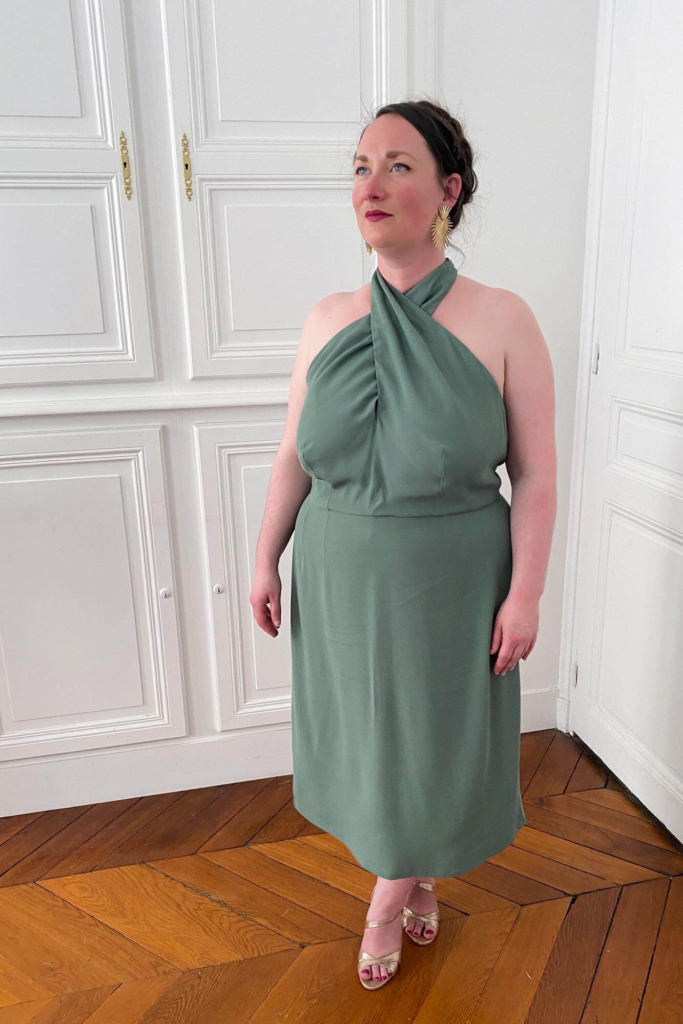 Patron de Robe de Cérémonie en Crêpe Marocain Laurier La Maison Naïve, à Personnaliser par Atelier Charlotte Auzou
