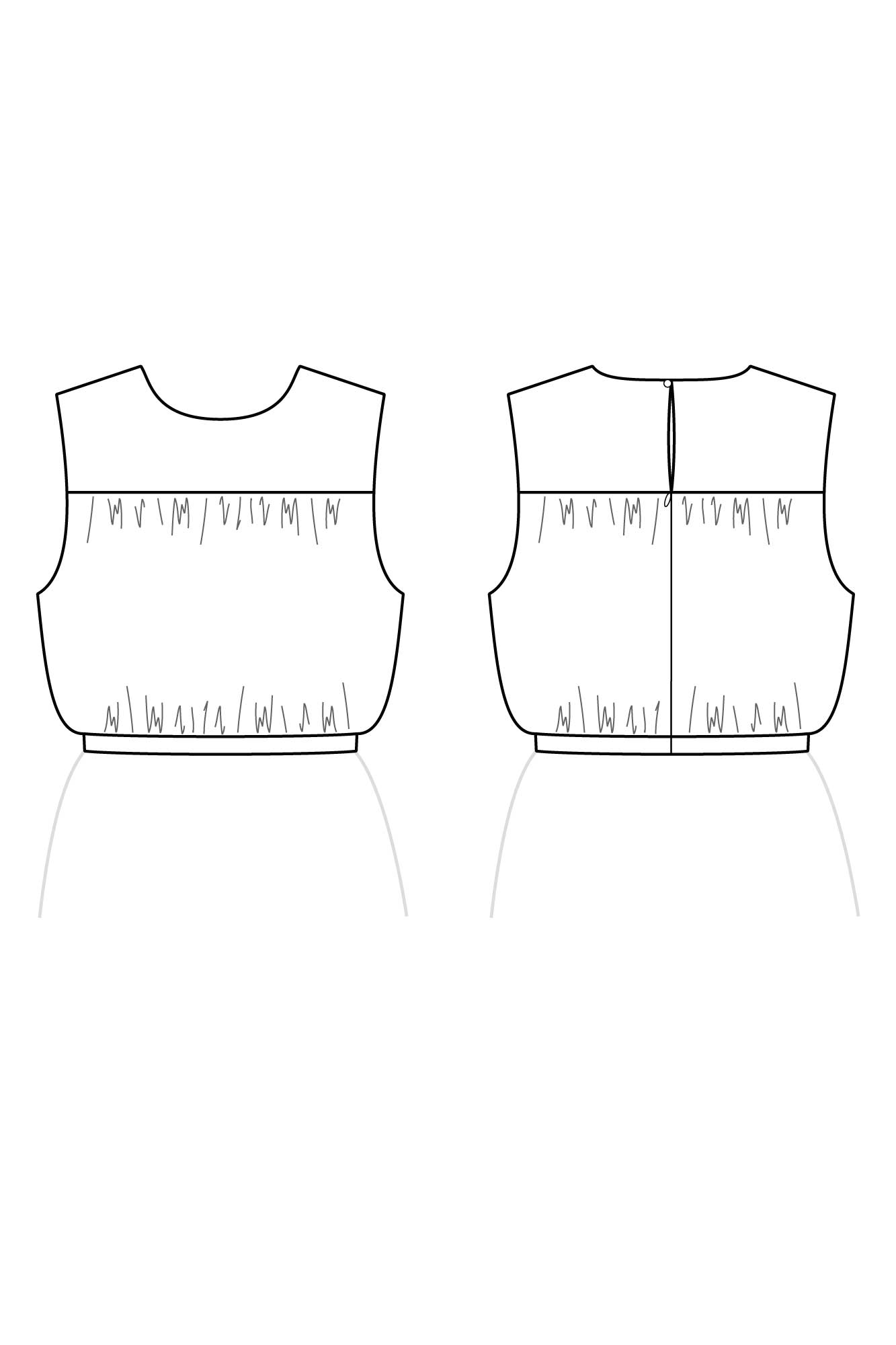 Patron de Couture Femme Plastron à Broder ou Matelasser, pour créer une Robe ou un Top Sur-Mesure