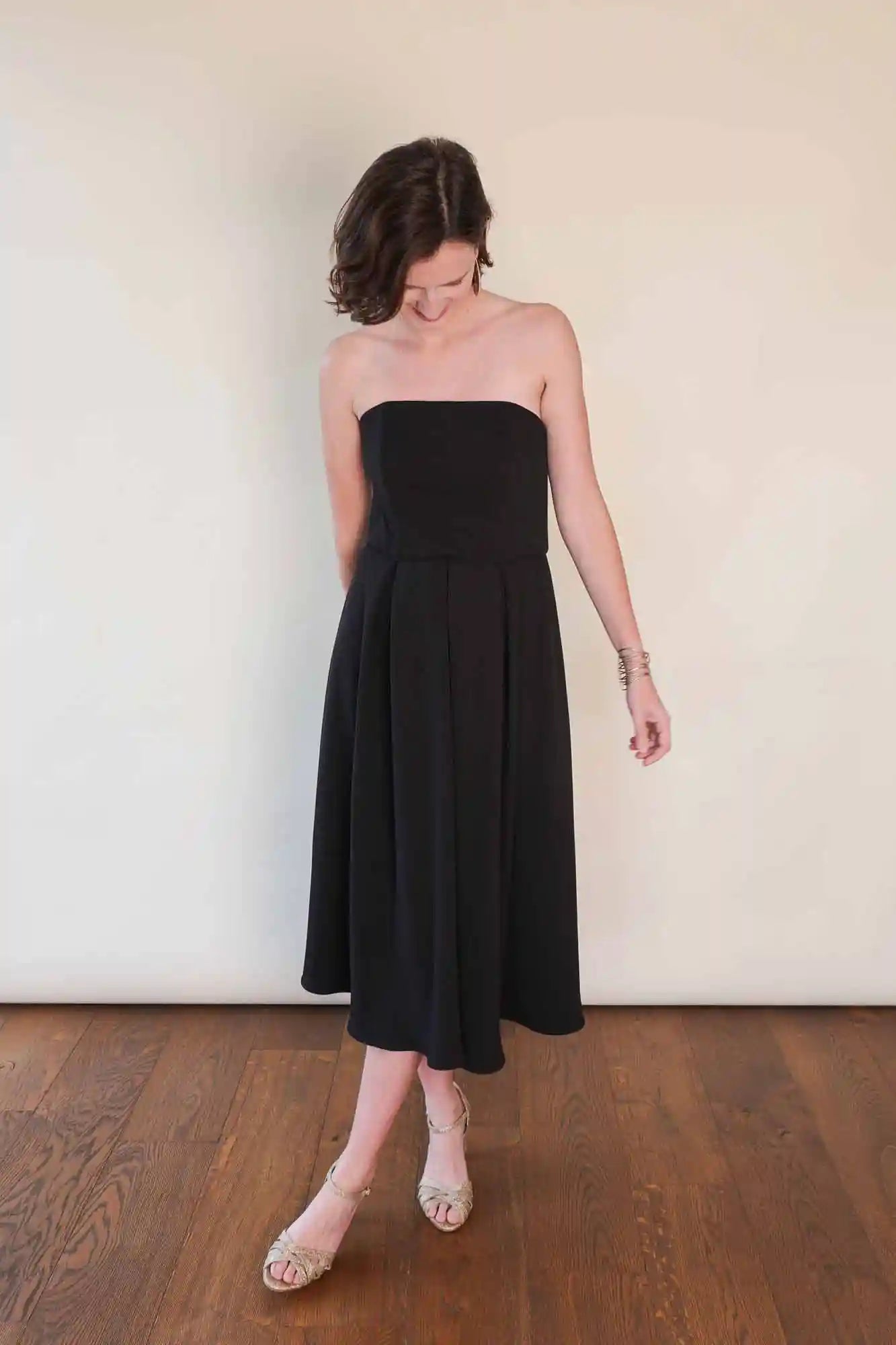 Patron de Couture Robe Bustier Noire Midi, personnalisable, du 34 au 56, PDF ou Papier, par Atelier Charlotte Auzou