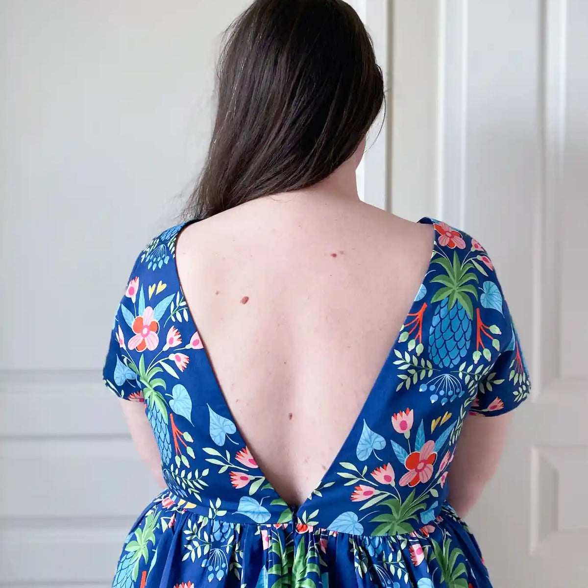 Robe Dos Nu Imprimée Florale - Taille 36/38 - Polyester - Style évasé été - Occasion Très Bon état