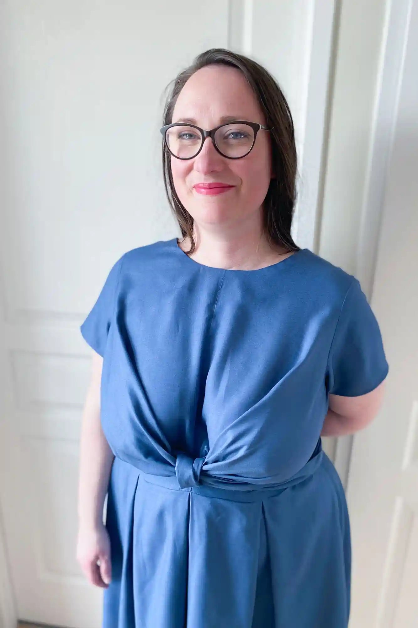 Robe Drapée Bleu Cobalt