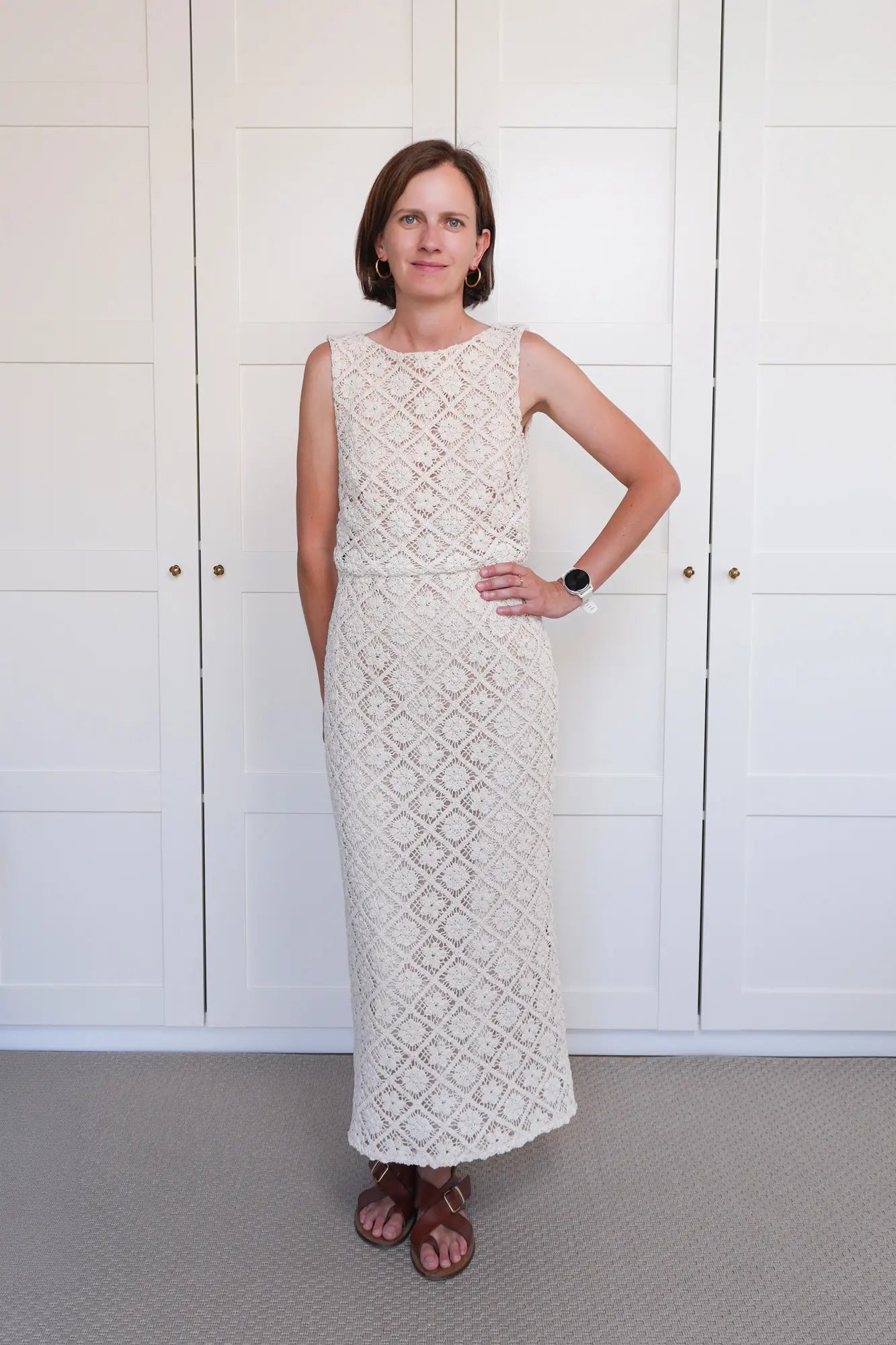 Patron de Couture Robe Longue pour Femme en Crochet Guipure, 100% personnalisable, du 34 au 56, par Atelier Charlotte Auzou