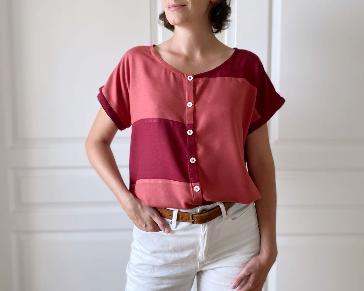 Patron gratuit le top upcycling pour recycler vos chutes de tissu