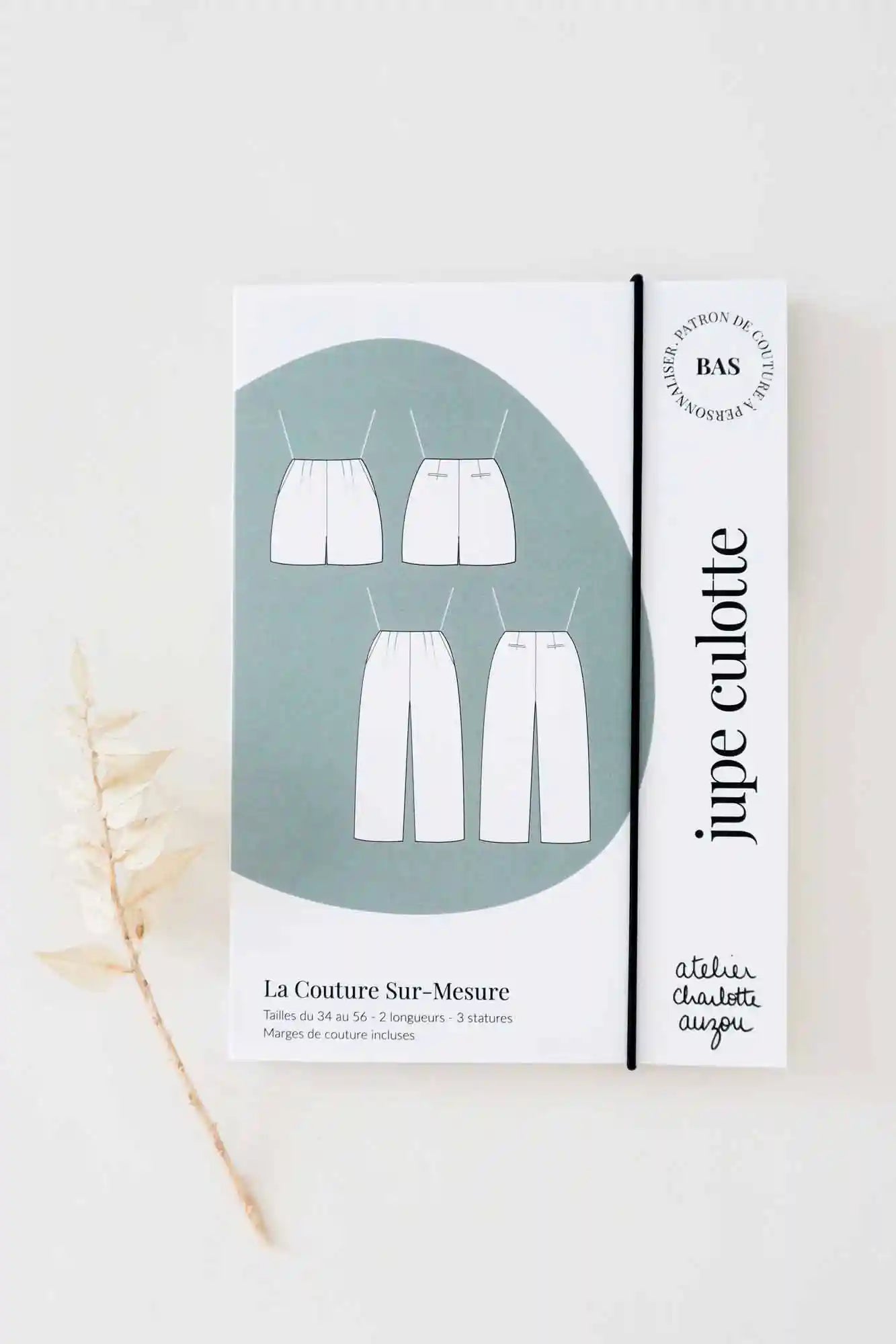 Patron De Couture Jupe Culotte À Personnaliser pour Coudre une Combinaison Pantalon ou Short, Pochette ou PDF, du 34 au 56, par Atelier Charlotte Auzou