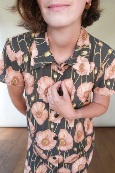 Patron de Robe Chemise Boutonnée Droite à Col Chemise pour Femme