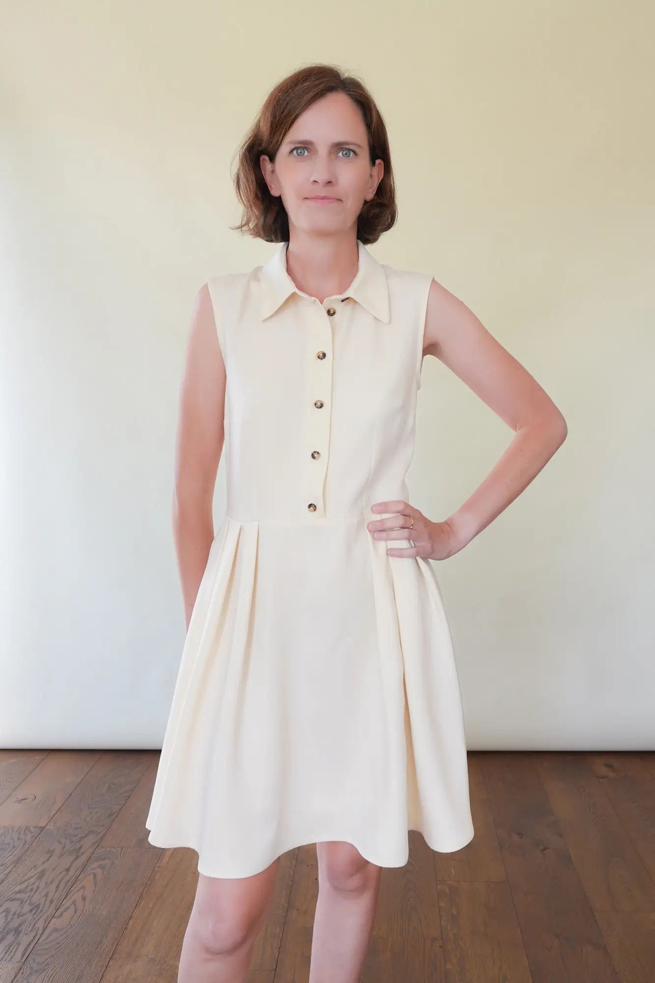 Patron de Robe Chemise Courte en Tencel sans Manches et avec Col, du 34 au 56, Papier ou PDF