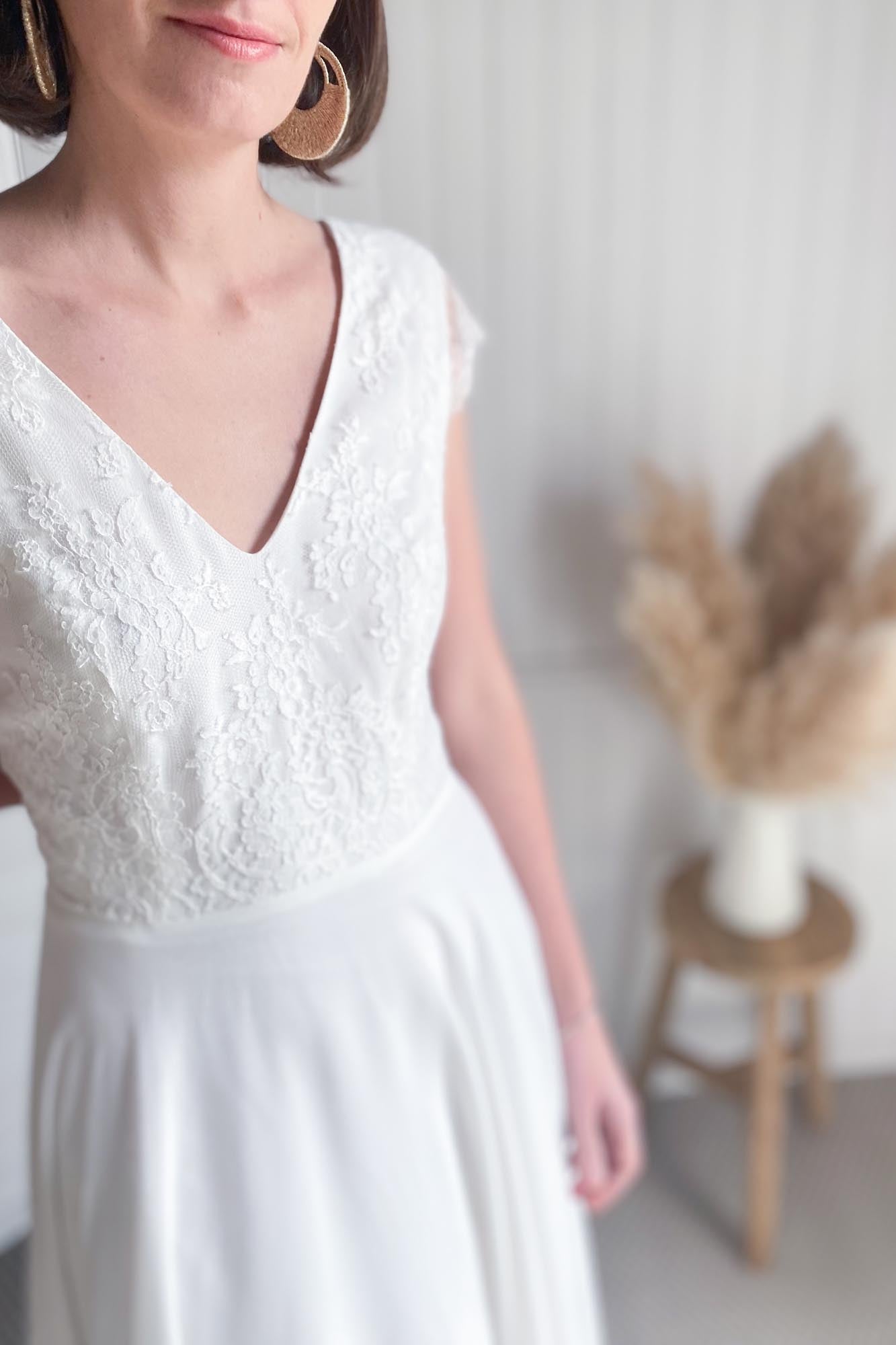 Robe de Mariée Cercle Dos en Dentelle