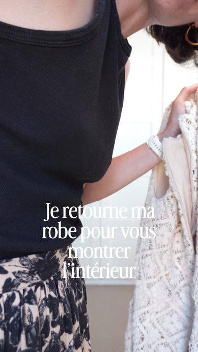 Les finitions intérieures de ma robe longue en crochet cousue avec les patrons à personnaliser