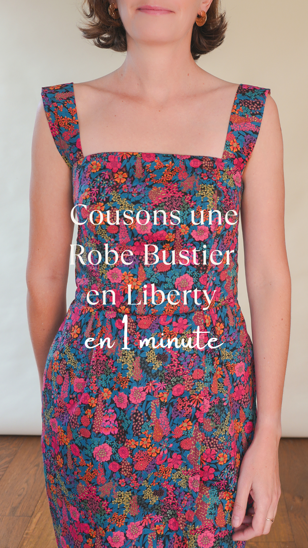 Finitions intérieures d'une Robe Bustier en Tissu Fleuri Liberty, Cousue avec les Patrons à Personnaliser par Atelier Charlotte Auzou