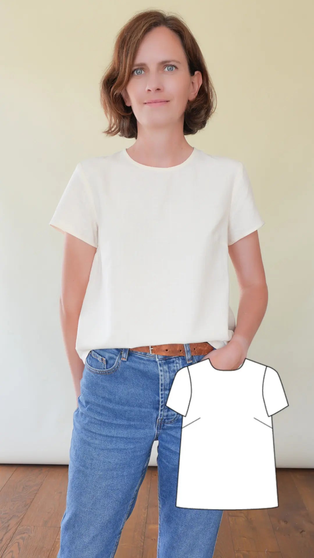 Patron de Blouse T-Shirt pour Femme à Manches Courtes et Encolure Ronde