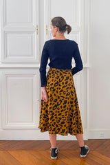 Patron de couture PDF jupe fluide léopard longueur midi, au format A4 et A0, du 34 au 48, concept de personnalisation par Atelier Charlotte Auzou