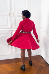 Patron de Couture Robe Chemise Patineuse en Velours, Format PDF A4 et A0 avec Marges Incluses, à Personnaliser par Atelier Charlotte Auzou