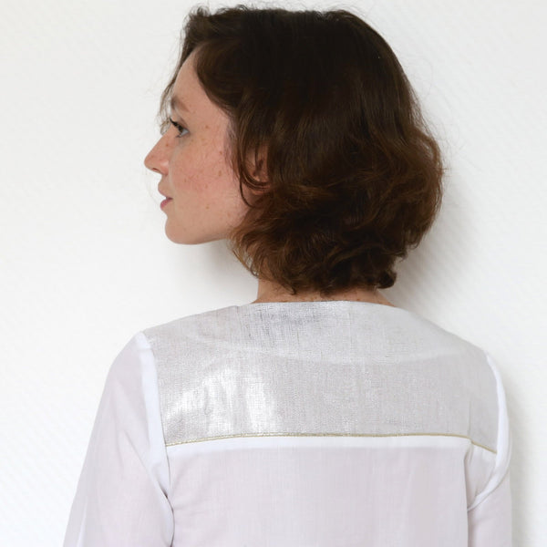 patron couture blouse empiècement doré charlotte auzou