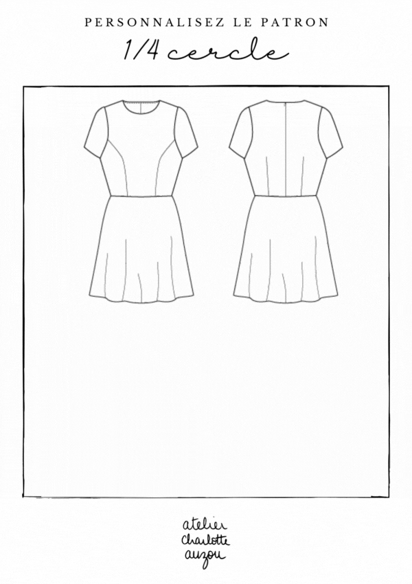 Patron de couture PDF jupe fluide en 5 longueurs, au format A4 et A0, du 34 au 48, concept de personnalisation par Atelier Charlotte Auzou