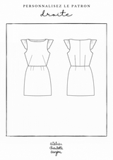 Patron de couture jupe ou robe droite PDF, cintrée à la taille avec des pinces, courte ou longue avec des fentes côtés, sur-mesure et personnalisable par Atelier Charlotte Auzou